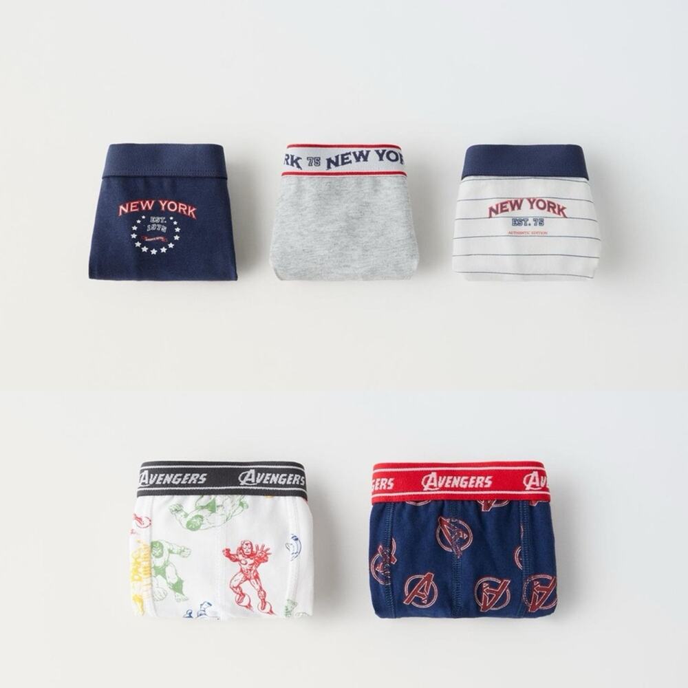 Zara Marvel Avengers New York 5 Boys Boxers Shorts Underwear 11 - 12